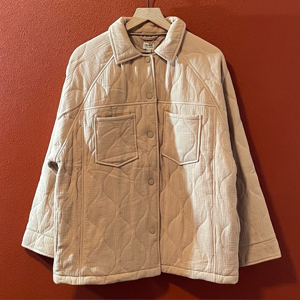 Rhythm Women’s‎ Quilted Lagenlook Snap Closure Oversized Huckberry Jacket